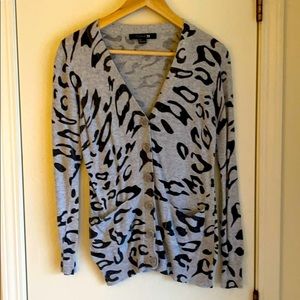 Gray and Black spotted cardigan sweater Small